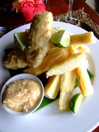 Fresh Local Fish and Chips at The Pointe Restaurant Taveuni